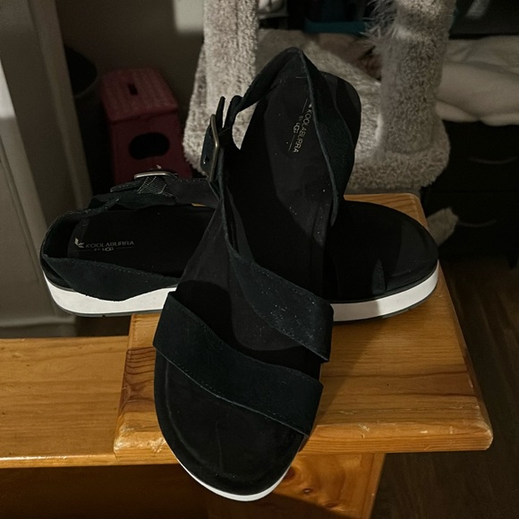 Koolaburra Shoes - Koolaburra by UGG Buckle Sandals Platforms Black/White